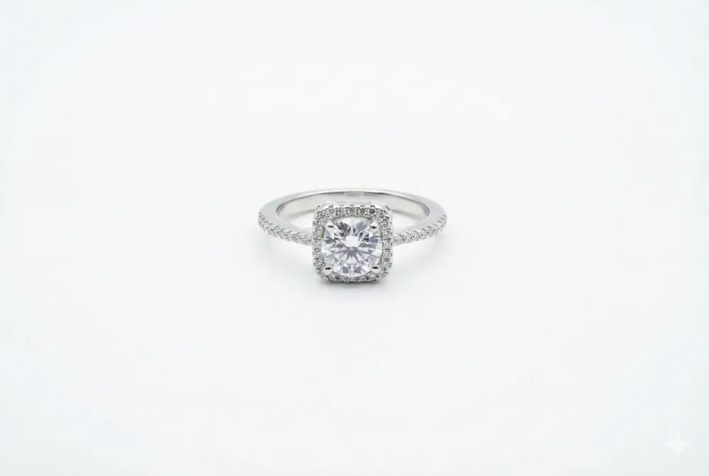 Empress Halo Solitaire Ring