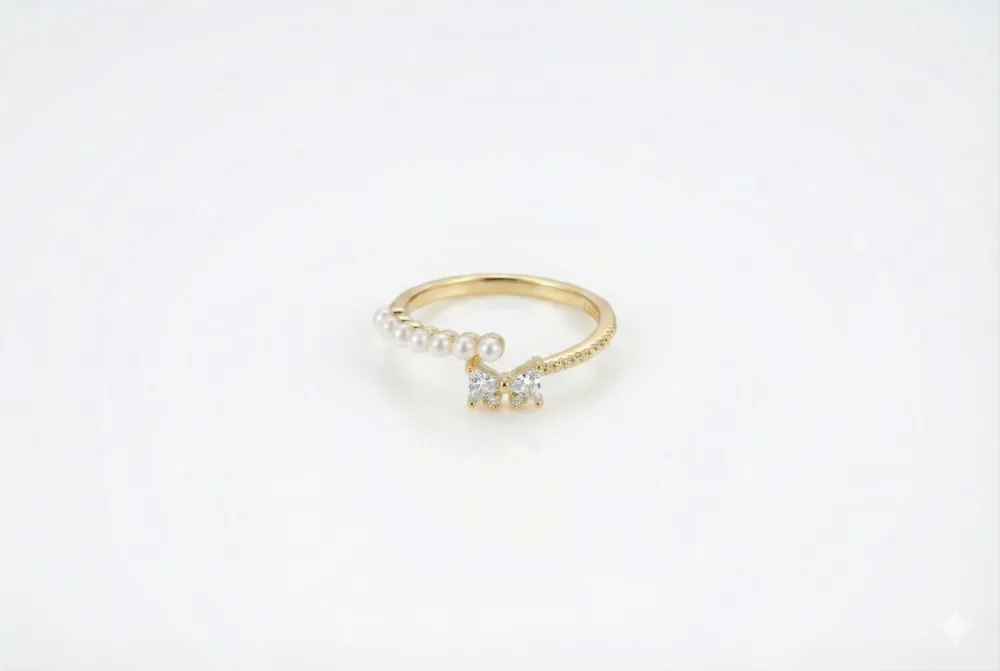 Enchanted Pearl Bow Ring