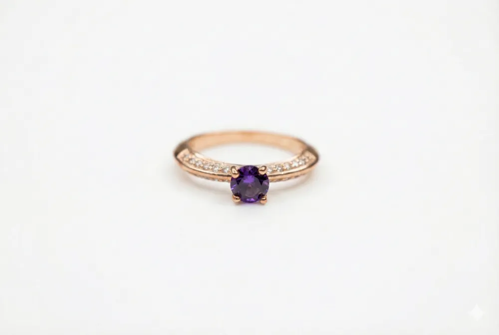 Violet Muse Solitaire Ring